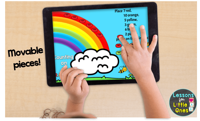 spring math digital activity counting on a rainbow