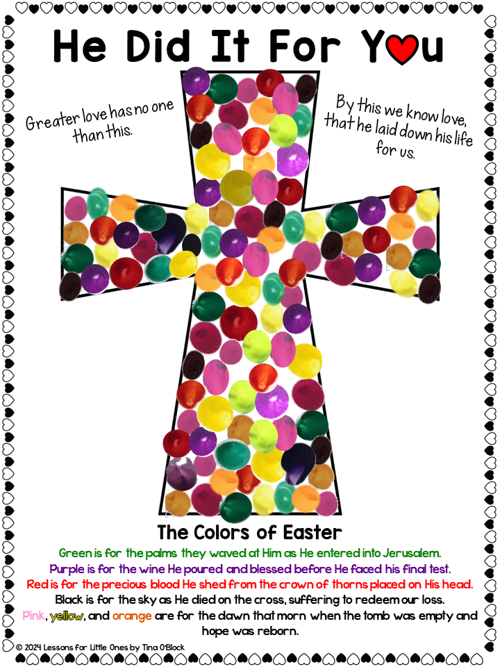 Easter Crafts Fingerprint Cross art project The Colors of Easter