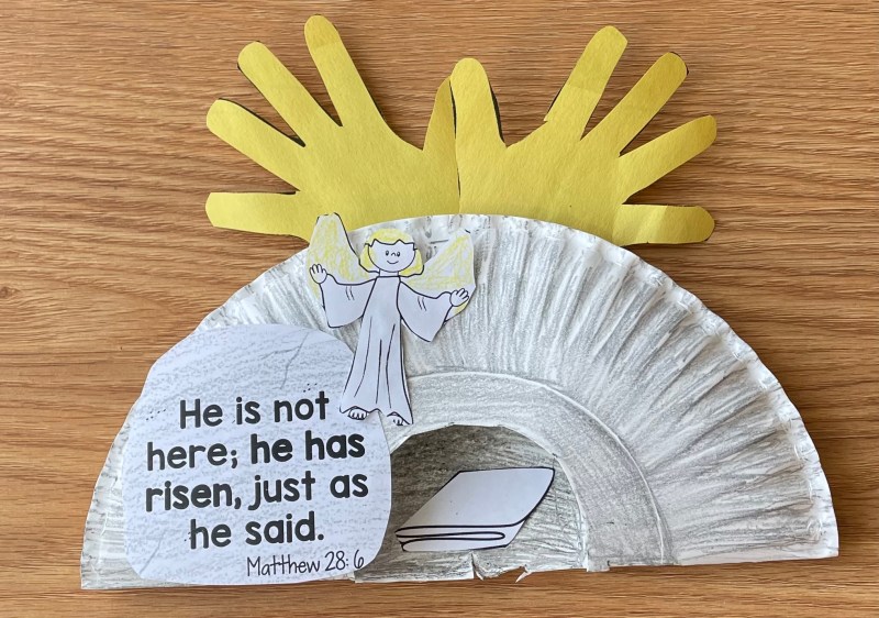 Easter Craft paper plate empty tomb religious Christian art project