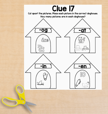end of the year escape room clue word families