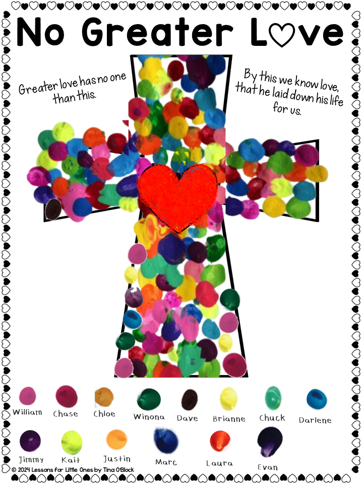 Easter Crafts Fingerprint Cross art project